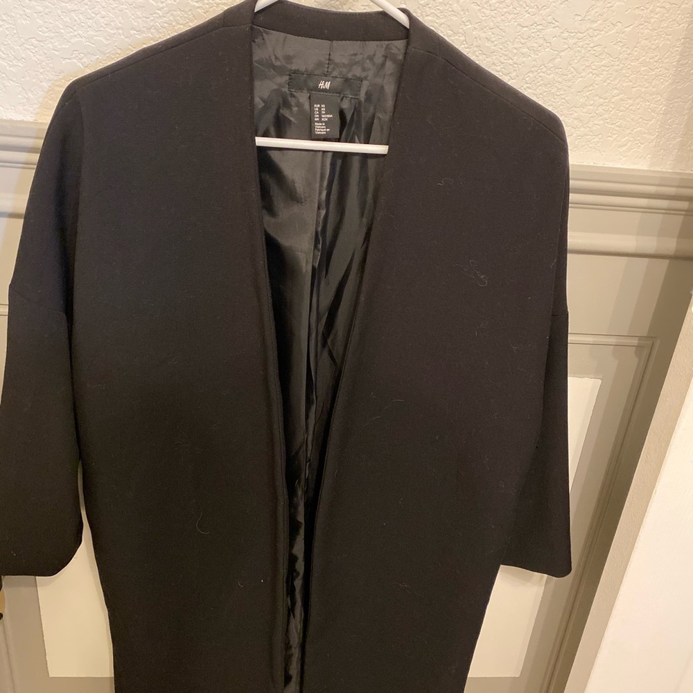H&M boxy long black coat